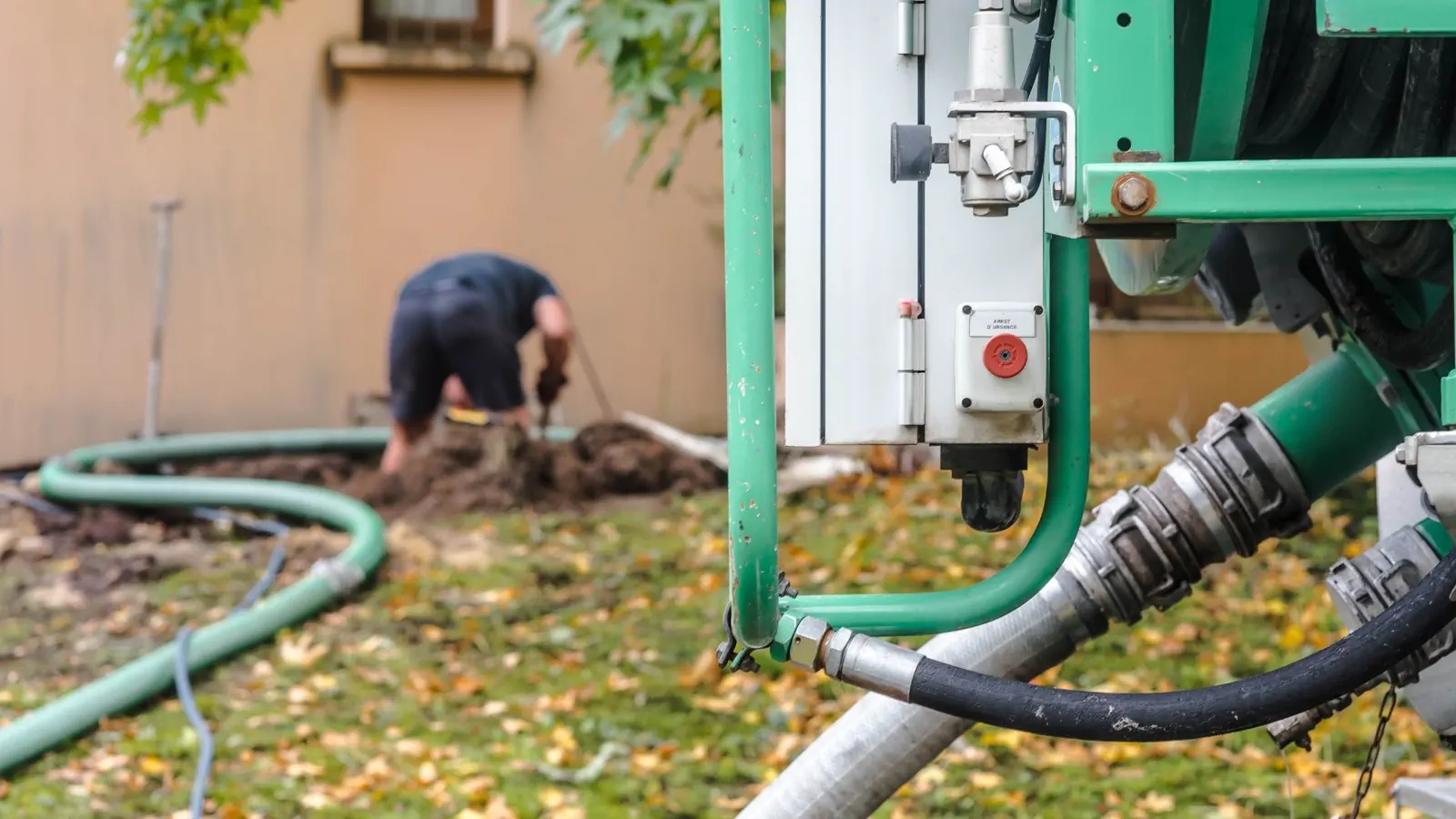 Green hose during septic service